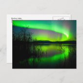 湖に映る北の光 ポストカード (正面/裏面)