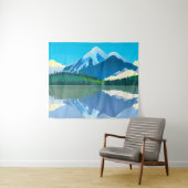 湖に映る雪をかぶった山々 タペストリー (インサイチュ(横))