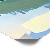 湖に映る雪をかぶった山々 ポスター (角)