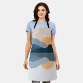 湖に映る青い山 エプロン (着用した状態)