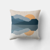 湖に映る青い山 クッション (裏面)