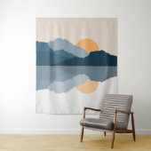 湖に映る青い山 タペストリー (インサイチュ)