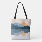 湖に映る青い山 トートバッグ (裏面)