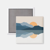 湖に映る青い山 マグネット (正面/裏面)