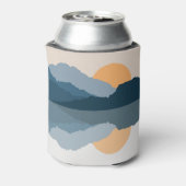 湖に映る青い山 缶クーラー (缶裏面)