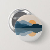湖に映る青い山 缶バッジ (正面&裏面)