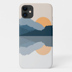 湖に映る青い山 iPhone 11 ケース