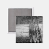 湖に最適なボートやスキーテーママグネット マグネット (正面/裏面)