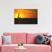 湖に沈む夕帆 キャンバスプリント (インサイチュ (リビング))
