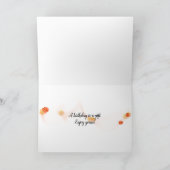 湖に沈む夕日を望む木製のブランコ カード (内部)