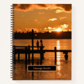 湖に沈む夕日を眺める ノートブック (正面)