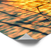 湖に沈む夕日 ポスター (角)