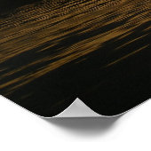 湖に沈む夕日 ポスター (角)