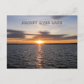 湖に沈む夕日 ポストカード