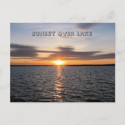 湖に沈む夕日 ポストカード (正面)
