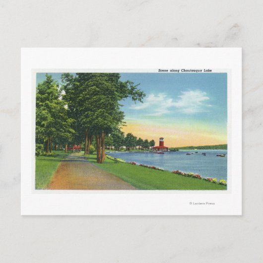 湖に沿った景色 ポストカード (正面)