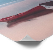 湖に浮かぶボート ポスター (角)