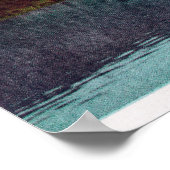 湖に浮かぶ汽船の景色 ポスター (角)