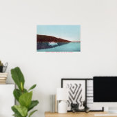 湖に浮かぶ汽船の景色 ポスター (ホームオフィス)