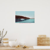 湖に浮かぶ汽船の景色 ポスター (キッチン)