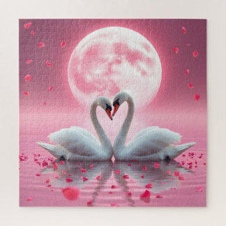湖に浮かぶ白鳥 ジグソーパズル
