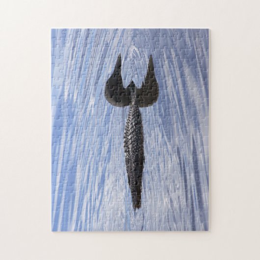 湖に浮かぶ ジグソーパズル (縦)