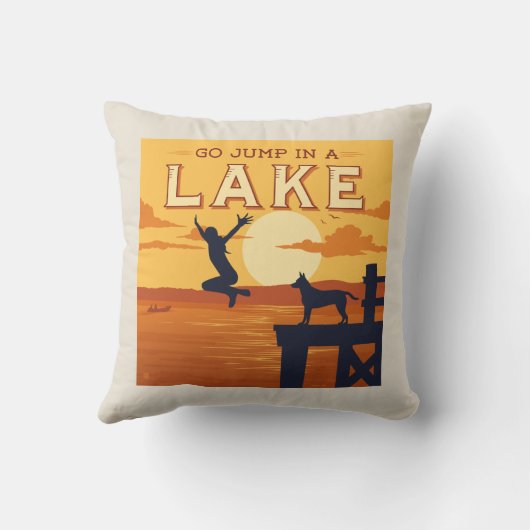 湖に飛び込む クッション (裏面)