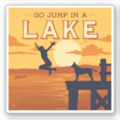 湖に飛び込む シール (正面)