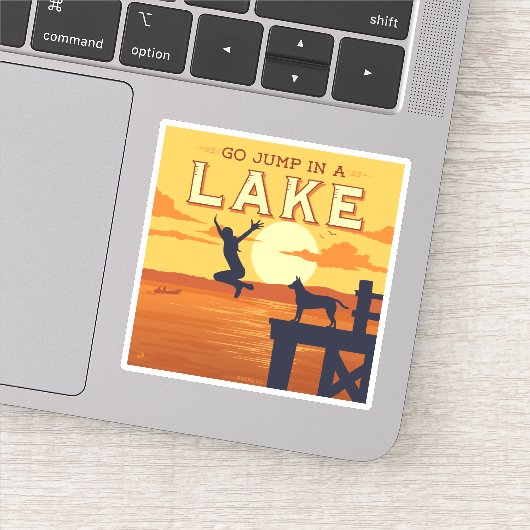 湖に飛び込む シール (詳細)