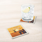 湖に飛び込む スクエアペーパーコースター (インサイチュ)