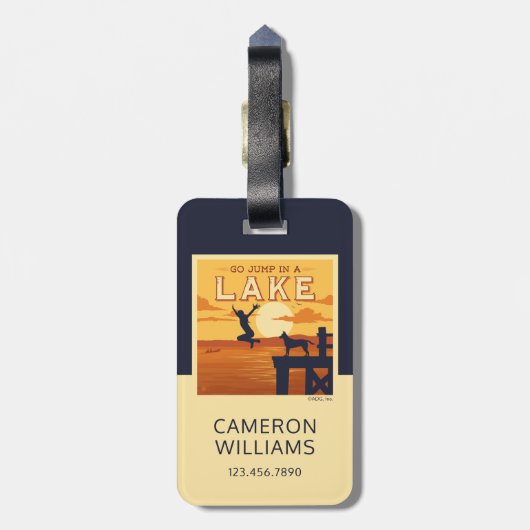湖に飛び込む ラゲッジタグ (裏面縦)