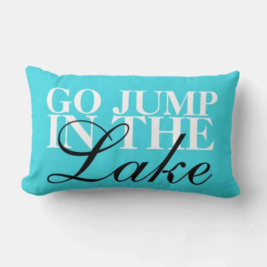 「湖に飛び込む」腰枕 ランバークッション (正面)