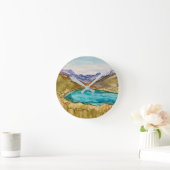 湖のある山  ラウンド壁時計 (ホーム)