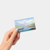 湖のある美しい山 バッジ (手持ち)