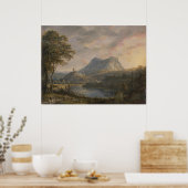 湖のある風景 – Paul Sandby - c1808 ポスター (キッチン)