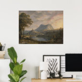 湖のある風景 – Paul Sandby - c1808 ポスター (ホームオフィス)