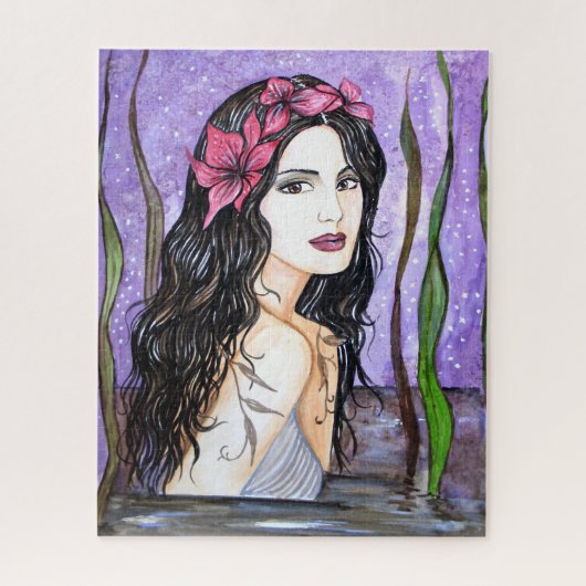 湖のおとぎ話の女絵画性 ジグソーパズル (縦)