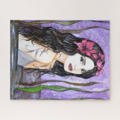 湖のおとぎ話の女絵画性 ジグソーパズル (横)