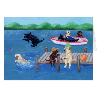 湖のおもしろいのラブラドールの絵を描くこと