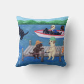 湖のおもしろいのラブラドールの絵を描くこと クッション (裏面)