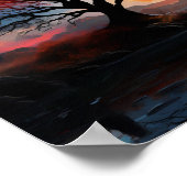 湖のそばで太陽を見ているカップル ポスター (角)