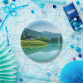 「湖のそばで食事 – 自然インスパイア- ペーパープレート (パーティー)