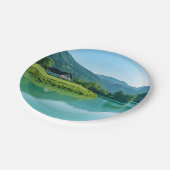 「湖のそばで食事 – 自然インスパイア- ペーパープレート (アングル)