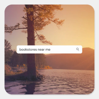 湖のそばにある本屋 スクエアシール