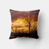 湖のそばの夕日 クッション (裏面)