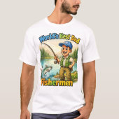 湖のそばの最高のパパ釣り人 楽しいギフトのアイデア Tシャツ (正面)