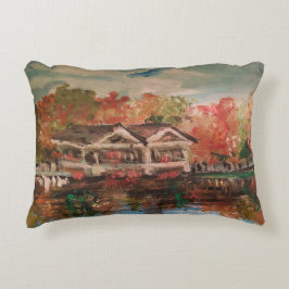 湖のそばの秋 アクセントクッション