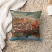 湖のそばの秋 クッション (ブランケット)