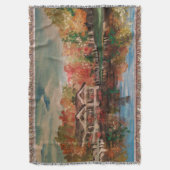湖のそばの秋 スローブランケット (正面縦)