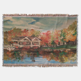 湖のそばの秋 スローブランケット